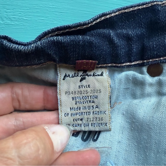 7 For All Mankind Blue Cropped Jeans - Picture 11 of 13